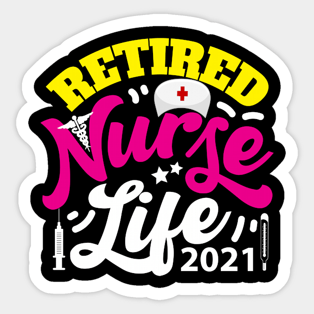 Nursing Retirement Gift Est. 2021 Design Sticker by 2blackcherries